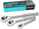 Duratech 3pc Ratchet Set 1/4" 3/8" 1/2" Drive Handle 90-tooth Reversible. Fixed Price $29.99.