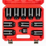 Wett 1/2" Drive Deep Large Impact 1-1/16"-1-1/2" (11pc) With Adapter, Black. Fixed Price $52.88.