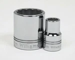 1/2" Drive Shallow Sockets, 12 Point, Metric, High-polished Chrome, Williams. Fixed Price $23.27.