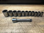 Vintage Plumb Plvmb Plomb 12 Pt 1/2 Drive Sockets Usa 11 Pcs Set Plus Extension. Fixed Price $74.99.