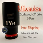 Milwaukee Tool 49-66-6231 1-1/16" Socket Shockwave Impact Duty 1/2" Drive Deep. Fixed Price $17.98.