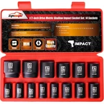 Epauto 1/2 Drive Metric Shallow Impact Socket Set 14pc Red Black Cr-v Tools. Fixed Price $54.99.