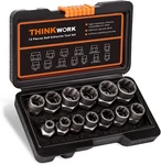 Thinkwork Bolt Extractor Set, 13+1 Pieces Impact & Nut Remover Stripped Lug Remo. Fixed Price $35.88.