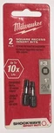 Milwaukee 48-32-4423 #3 Square Recess Shockwave 1 In. Insert Bits (2 Pack). Fixed Price $12.99.