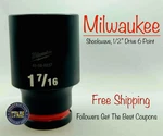 Milwaukee Tool 49-66-6237 1-7/16" Shockwave Impact Duty Socket 1/2" Drive Deep. Fixed Price $24.39.