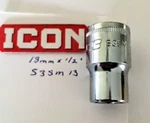Icon Professional Standard Socket 13 Mm X 1/2" S3sm13 -6 Pt - Free Usa Shipping. Fixed Price $11.96.