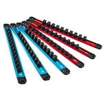 Duratech 6pcs Aluminum Magnetic Socket Organizers Set 1/4" 3/8" 1/2" Rail Holder. Fixed Price $35.99.