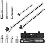 Koopool 10 Piece Breaker Bar Set, 3/8", 1/2" And 1/4" Drive, 180 Rotatable Head. Fixed Price $51.99.
