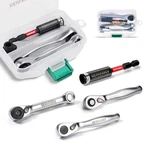 Geinxurn Mini Ratchet Wrench& Bit Holder Set 4 Pcs, 1/4" Drive Ratchet.... Fixed Price $24.08.
