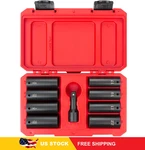 Tekton 1/2 Inch Drive Deep Impact Lug Nut Socket Set With Case, 9-piece. Fixed Price $61.74.