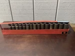 Vintage Wright Tool 1/2 Dr Metric Deep 15pc Impact Socket Set 10mm - 24mm Tray. Fixed Price $210.00.