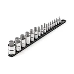 Tekton Shb99101 1/4, 3/8, 1/2" Drive Hex Bit Socket Set, 17-piece. Fixed Price $72.00.