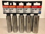 Crescent 1/2 In. Drive Sae 6 Point Deep Sockets 5 Pc Set. Fixed Price $47.43.