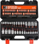 Horusdy Allen Socket Set, 32-piece Hex Bit Set,sae Sae & Metric, Red. Fixed Price $50.33.