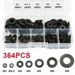 364pc Black Nylon Flat Ring Plain Repair Washer Gasket For Metric M2-m8 Au Sale. Fixed Price $14.11.