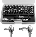 Yakamoz 28 In 1 Mini Ratchet Screwdriver Bit Socket Set, Right Angle Small Ratch. Fixed Price $28.78.