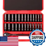 Sonigeko 30-piece 1/2" Drive Impact Socket Set Sae Metric Deep Cr-v Steel 3" 5". Fixed Price $54.39.