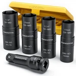 5 Pcs 1/2" Drive Impact 17 19 21 22 Mm & 3/4 13/16 7/8 15/16 In.. Fixed Price $41.98.