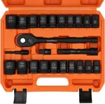 Horusdy 1/2" Drive Impact Socket Sae (7/16"-1") And Metric (13-24mm), Black. Fixed Price $57.99.
