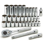 Proto J52230 Skt Wrch St, Chrm, 12pt, 5/16 - 7/8 In 33he11. Fixed Price $464.60.