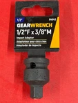 Apex Gearwrench 84643 Black Impact Adapter 1/2" Drive Female X 3/8" Male. Fixed Price $19.99.