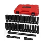 Wett 1/2" Drive Impact Socket Set, 29 Piece Deep With Extension Bar, C.... Fixed Price $43.99.
