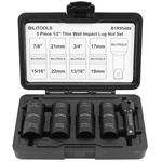 Bilitools Lug Nut Impact Socket Set, 1/2 Flip, 17-22 Mm & 3/4-15/16 Inch. Fixed Price $43.99.