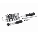 25piece 1/4inch Drive 6point Standard And Deep Socket Set With 60 Tooth Round He. Fixed Price $58.05.