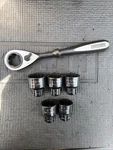 Rare Sears Craftsman Nos 1/2 Drive Max Axess Ratchet W 5 Large Sockets. Fixed Price $269.00.