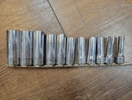 Snap-on Metric 11pc Sfsm Series 3/8 Drive 6pt Deep Socket Set. Fixed Price $140.00.