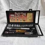 Test Rite 21pc 1/4 3/8 Drive Ratchet Socket Set Sae Taiwan Case Missing 5/16. Fixed Price $19.95.