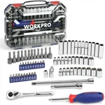 Workpro 70-piece 1/4" Drive Socket Set With Quick-release Ratchet Metric And Sae. Fixed Price $42.99.