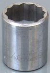 Powr-kraft, 1/2" Drive Chrome Shallow Socket, 1-1/8" Sae, 12 Pt, #84h4865. Fixed Price $5.40.