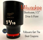 Milwaukee Tool 49-66-6235 1-5/16" Socket Shockwave Impact Duty 1/2" Drive Deep. Fixed Price $24.69.