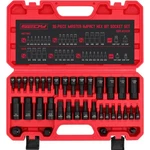 Hex Bit Impact Socket Set: 36-piece With 4 Adapters, 1/4" 3/8" 1/2" Drive Mas.... Fixed Price $61.57.