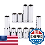 Mixpower 10pcs 1/4"& 3/8" Drive 10mm Deep&shallow Socket, Cr-v, Metric, Mirror F. Fixed Price $14.90.