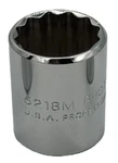 Proto J5218m 18mm Socket 3/8in Drive 12 Point Chrome Hand Tool Metric. Fixed Price $13.95.