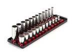 3/8 Inch Drive 12-point Socket Set With Rails And Tray, 24-piece (8-19 Mm). Fixed Price $77.99.