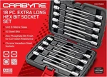 Carbyne 18 Piece Extra Long Hex (allen) Bit Socket Set Sae & Metric. Fixed Price $127.00.