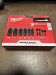 Milwaukee 49-66-5125 1/2" Drive 12 Point 2 In 1 Shockwave Lineman's - 10 Pc. Fixed Price $179.99.