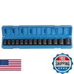 Grey Pneumatic Corp 1412m 1/2'' Drive Standard Length Metric Set - 14 Piece. Fixed Price $93.09.