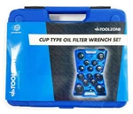 Cup Type Oil Filter Wrench Set 16pc 65-100mm With Socket Adaptor - Toolzone. Fixed Price $63.81.