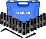 1/2 Impact Socket Set 16pcs Drive Deep & Case,metric,10-24mm Sorako. Fixed Price $44.09.