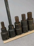 Armstrong 5 Pc Xl Impact Hex Bit Socket Set 3/4" Drive Rail Sae Usa 9/16 To 1". Fixed Price $74.87.