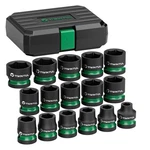 1/2" Drive Shallow Impact Socket Set, 8-24mm, Metric, Cr-mo, 6-point, 16 Piec.... Fixed Price $39.25.