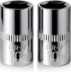 2 Pcs 10mm Shallow Socket, 1/4" Drive 6-point High Torque, Premium Cr-v Steel.... Fixed Price $8.64.