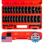 Pgroup 1/2 Inch Drive Deep Impact Socket Set 29-piece Standard 6 Point Sae And. Fixed Price $83.46.