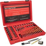 Uyecove 53pcs Screw Bolt Extractor Set, Left Hand Drill Bit Set. Fixed Price $125.99.