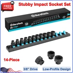 Duratech 3/8" Drive Stubby Impact Socket Set, 14-piece Metric 6-19mm,cr-mo Steel. Fixed Price $49.28.