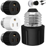 3 Packs E26/e27 Prong Light Socket To Plug Adapter,3prong Bulb.... Fixed Price $9.61.